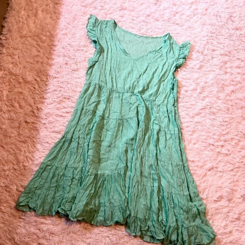 Whimsical Fairy‎ Core Ruffle Ethereal Pixie Tiered Flowy Sheer Dress Womens M